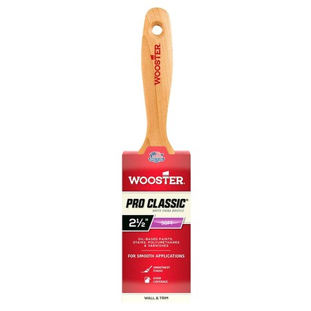 Wooster 2-1/2" Flat Sash White China Bristle, Paint Brush, Wood Handle L1104